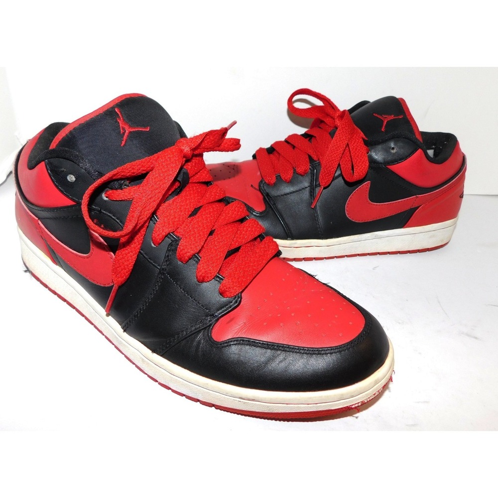 2008 NIKE AIR JORDAN 1 RETRO PHAT LOW BLACK VARSITY RED 338145-061 sz 10